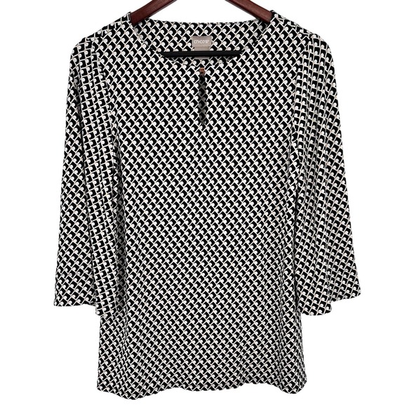 NWOT Chicos Sz 0 SMALL US 4/6 Stretchy Bell Sleeve Business Blouse Shirt Top - Picture 1 of 10